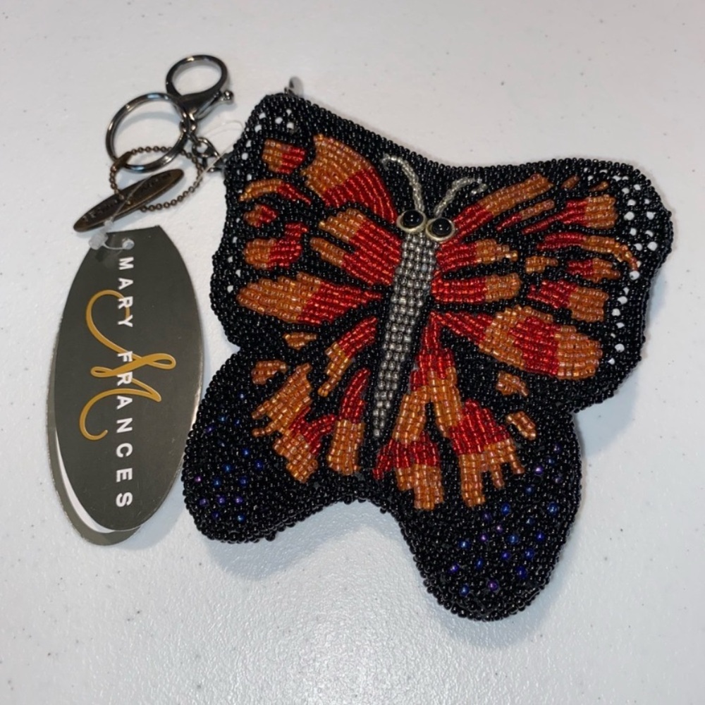 Mary Frances “Butterfly Kisses” Beaded Butterfly Pouch- CP- S891